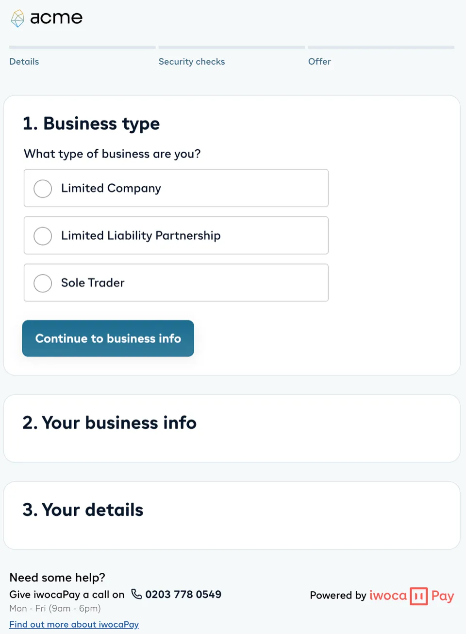 A co-branded business type screen