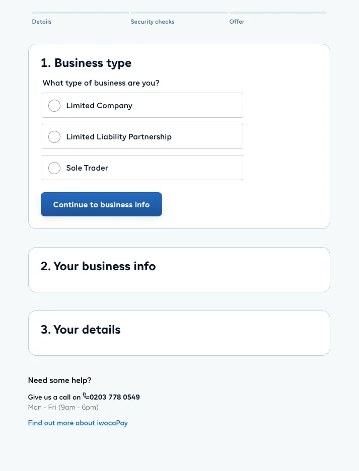 A form containing three fields